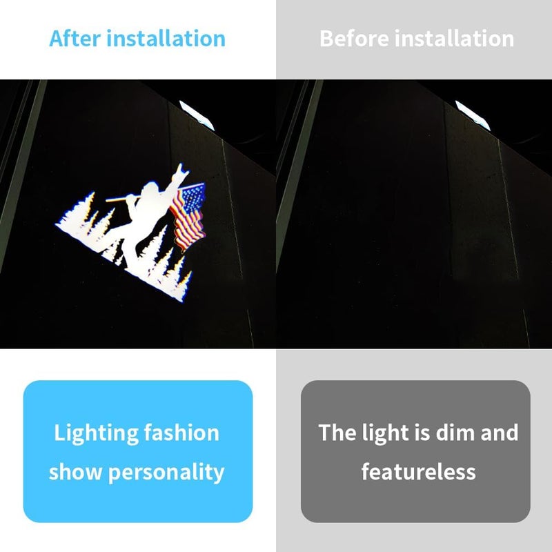 akarin 2 PCS LED Car Door Logo Lights Compatible for 4Runner Tundra Sequoia Venza Land Cruiser Courtesy Projector Laser Welcome Light Puddle Lamp Car Accessories (for Toyo- USA Flag) - Image 2